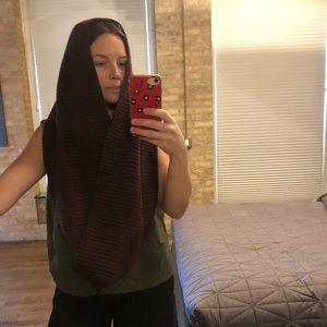 Maroon knit infinity scarf